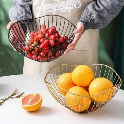 Cesto di frutta in metallo, semplice contenitore per frutta, spuntino in ferro, pane, verdura, ciotole per la conservazione, cucina, uova, dessert, organizer, vassoio di stoccaggio, piatto di frutta, moderno, semplice, soggiorno, stile spuntino per la casa, tavolo multifunzionale, frutta, frutta, europeo, cestino per caffè, cestino NUOVO