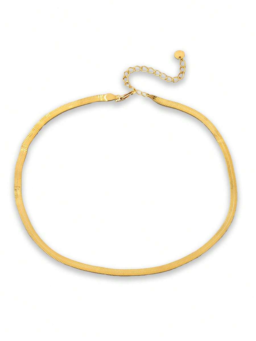 1入組經典&多用途925 銀蛇鏈條,合適的適用於女性日常裝飾用品 - 金黃色 - 查看 1