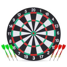 17-Inch Double-Sided Dartboard Set With 6 Darts, Non-Electric Soft Head, Aluminum Alloy & Stainless Steel, PE Material, For Casual, Family, And Professional Competitions, Indoor & Outdoor Use - Multicolor - View 2