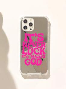 God Bless You Pattern Mirror Anti-Fall Sleeve Phone Case Compatible With IPhone Waterproof Shockproof Scratch Resistant