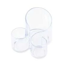 办公桌笔筒，亚克力透明 S 形化妆刷收纳盒和桌面化妆品收纳盒 - 透明 - 查看 5