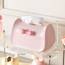 1pc Bow Paper Towel Box, Creative Napkin Storage Box, Bathroom Paper Box, Desktop Toilet Paper Holder, Kitchen Bedroom