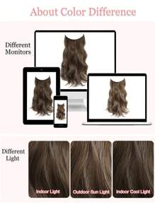 Invisible Wire Hair Extensions Dark Ash Brown Hair Extension Natural Wavy Hair Pieces for Women Synthetic Hair Extensions Clip in Hairpiece