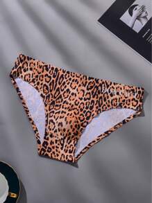 paquete de 3 calzoncillos bóxer para hombre con sostén 3D, estampado de letra sexy y de leopardo, de seda fría