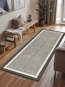 1pc Modern Minimalistic Style Grey Area Rug, 850g/M² Crystal Velvet, Rectangular, Non-Slip Washable, Decorative For Home, Living Room, Kitchen, Dining Room, Office, Suitable For All Seasons