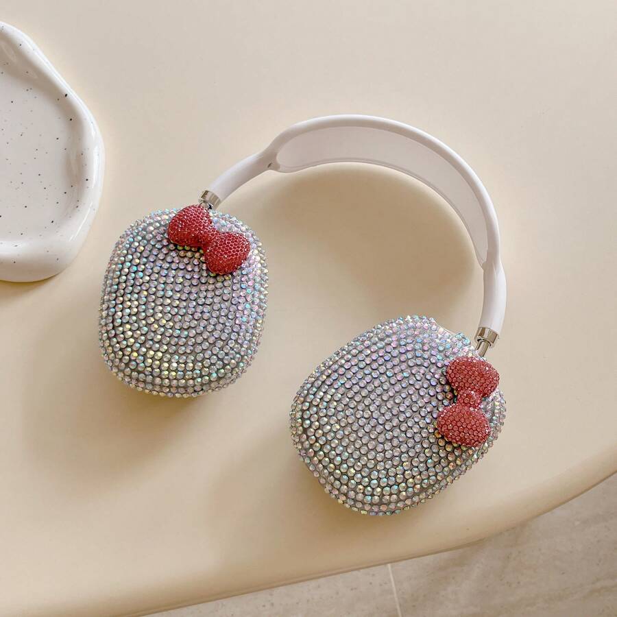 水钻蝴蝶装饰 AirPods Max 保护壳，彩色闪亮防震 TPU 外壳，兼容 AirPods Max