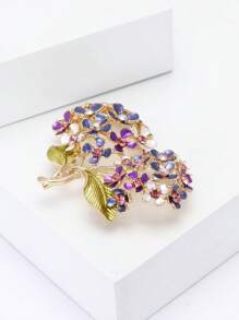 Fashionable Double-Headed Hydrangea Brooch For Women Flower Brooch Plant Pin Dress Suit Pin Accessories Party Banquet Gift - Hydrangea - View 4