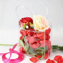 14 Pieces PVC Plastic Clear Gift Bags, 7.87X 5.91X 2.76 Inches Tote Bag For Boutique Wedding Birthday Party Jewelry Display And Packaging Supplies