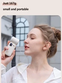 便携式手持涡轮风扇，可充电可调节迷你个人风扇，电池供电，户外露营风扇，带配件，男女旅行礼品 - 米色 - 彩色 - 查看 6