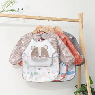 Kids Waterproof Feeding Bib Apron, Baby Boys Girls Reverse Wear Eating Clothes Toddler Anti Mess Bibs