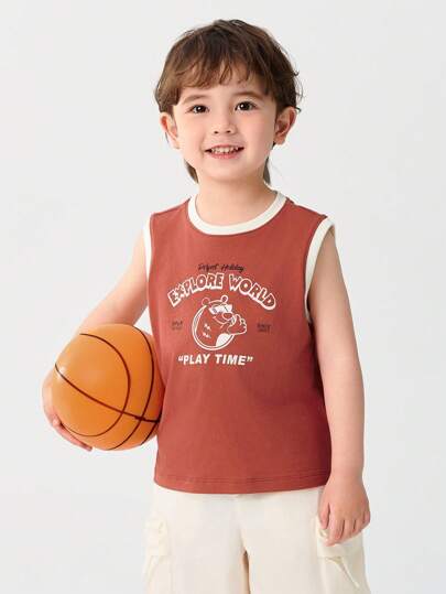 Balabala Boys' Sleeveless Tank Top, Quick-Dry Moisture-Wicking Summer Tank Top, 2025