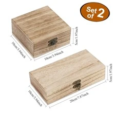 1pc Wooden Storage Box, Flip Cover Paulownia Wood Box, Simple Jewelry Box, Desktop Organizer Box, Tea Caddy, Wooden Box, Wooden Storage Box With Drawer, Gift Box, Suitable For Jewelry, Art Crafts, DIY Hobbies And Home Storage Sun Travel Cool Back To School - Multicolor - View 13