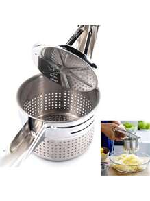 1 pieza Prensadora/Machacadora/Molinillo de patatas de acero inoxidable - Presiona, machaca y muele frutas y alimentos sin esfuerzo