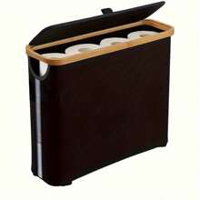 Panier de rangement pour papier toilette en bambou de haute qualité - organiseur rectangulaire style bohème avec plusieurs compartiments