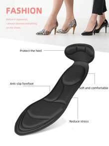 1 Pair Women's 5D Cushioned Sports Insoles, Soft, Shock-Absorbing, Moisture-Wicking, Comfortable For High Heels, Athletic Shoes, Casual Shoes, Shoes Accessories Gift Ideas