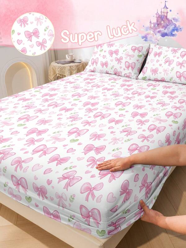 1 pieza Sábana, Ropa de cama, Sábana ajustable, Cubierta de colchón, Ropa de cama suave y cómoda para dormitorio, Colchón con estilo de princesa lindo, Cubierta de cama transpirable, Protector de colchón amigable con la piel, Hecho de tela suave y transpirable, Decoración del hogar, Cama de todos los tamaños, Para cama individual, doble, king, queen, Solo sábana ajustable, Lavable a máquina, Regalo ideal para Pascua, Para regalo del Día de la Independencia, Regalo perfecto para vacaciones