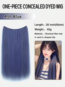 20inch One Piece 4 Card Wig Piece Multicolor Party Bright Vivid For Long Straight Hair Synthetic Color Wig Music Festival Halloween Party