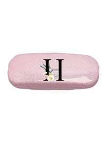 1pc Y2k Style Glitter Star Glasses Case With Daisy Flower Black Letter A-Z Pattern, Novel, Stylish And Simple Design, Convenient And Portable, With Waterproof And Dustproof Function (Small Size, Made Of Plastic Material). Initial Glasses Case