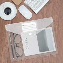 (Pack Of 20pcs/1pc/5pcs)Document Wallet A4 Sight Pocket 20 Document Folder For Filing Waterproof Document Folders For Documents Organization With Hole Edge Hook And Loop Closure And Label Pocket, Back To School, School Supplies - Multicolor - View 5