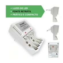 Kit 4/8 Rechargeable AA/AAA Batteries + Bivolt Fast Charger - Kit 8 Pilha AAA + Carregador - 查看 3