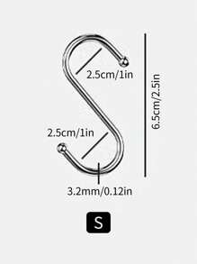 Pack Of 1/3/5/10 S-Hooks, Heavy Duty Stainless Steel Hooks, Kitchen Hooks Household S-Shaped Metal Steel Pipe S-Hooks, Versatile And Perfect For Clothes, Kitchen Utensils, Dishes, Plants, Towels, Gardening Tools,Wall Picture Frame,Wall Hooks Self Adhesive,Hooks,Hook,Wall Hooks,Bathroom,Towel Holder,Hooks,Wall Hooks,Hooks,Wall Hook,Door Hanger - Thickened Hook - View 20