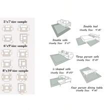 Famibay No Slip Machine Washable Area Rugs 3x5/5x8/6x9/8x10/9x12 Ft,Soft Large Living Room Area Rugs, Low Pile Neutral Area Rug For Dining Room,Washable Abstract Runner Carpet For Under Table, Rubber Back Carpet For Floor ( 2x3/3x5/5x8/6x9/8x10/9x12ft, Beige/Blue/Camel)