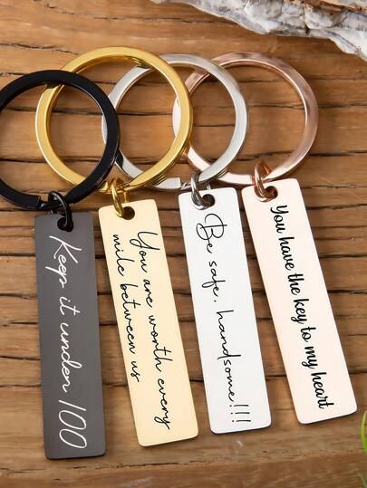 Personalised Key Ring Custom Keychain Engraved Metal Keychain Birthday Keyring Drive Keychain With Name Stainless Keychain Men Key Fob, Engraved, Stainless, Unisex, Casual, Custom, Customized, Ideal Gifts For Her, Her, Boyfriend, Girlfriend, Family, Friends, Youth, School Supplies, For Teenagers, Junior High School Students, Middle School Students, High School Senior High School Students, College Students, University Students, Freshman, Sophomore, Underclassmen, Delicate Romance, Utilitarian Chic ,Travel Organizer