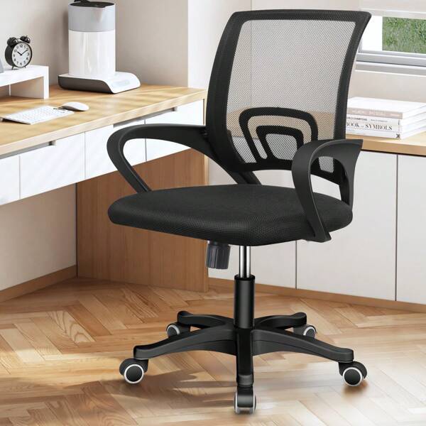OYAJIA Adjustable Office Chair Ergonomic Mesh Swivel Chair Office Chair Desk Chair Lumbar Support Height Adjustable 360°Swivel Rocking Function Mesh Back Seat For Home Office(Black)