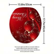 1pc/4pcs Christmas Festive Red Lanterns Shower Curtain Gift Modern Home Bathroom Decoration Curtain And Toilet Floor Mat 3-Piece Set With 12 Shower Curtain Hooks Fall Decor Bathroom Accessories Back To School