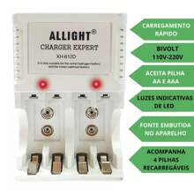 Kit 4/8 Rechargeable AA/AAA Batteries + Bivolt Fast Charger - Kit 8 Pilha AAA + Carregador - 查看 2