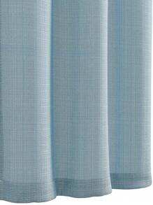 1pc Linen Blend Modern Linen Sheer Curtain - Japanese Linen Style, Rod Pocket Design, Suitable For Living Room And Bedroom - Sheer And Light Filtering, Living Room Curtain, Bedroom Curtain - Blue - View 6