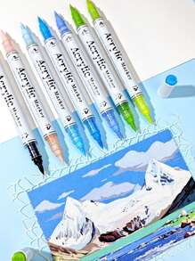 GuangNa 60/120/168color 8106 Acrylic Marker, Creative Double Head + Bicolor Design Painting Watercolor Paint Pen For Ceramic Markers, Artwork Coloring Highlighters, Wall & Painting Essential Graffiti Pen Back To School - Multicolor - View 10