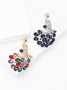 Elegant Rhinestone Peacock Brooch For Women Animal Pin Dress Suit Pin Accessories Party Banquet Gift
