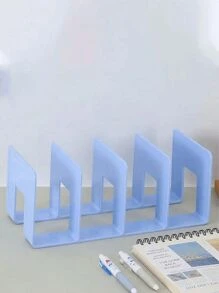 1/4 pièces Étagère à livres acrylique à 4 compartiments, serre-livres multifonctionnels, support pour livres, étagère de rangement de bureau, bibliothèque portable, supports de livres antichoc, étagères à livres, organisateurs de papeterie, compartiments indépendants, grandes ouvertures, convient pour la chambre, le salon, l'école, le dortoir, le bureau, la papeterie, les documents, la cuisine, la salle de bain