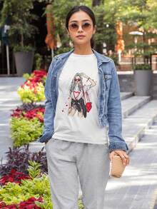 PLAYERA ESTAMPADA PARA MUJER​  COMODIDAD Y ESTILO EN UNA PRENDA - Blanco - Ver 5