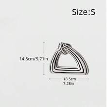 时尚条纹花瓶摆件，创意结状陶瓷装饰摆件客厅卧室装饰摆件新居新年圣诞礼物（无花） - 白色和黑色 - 查看 4