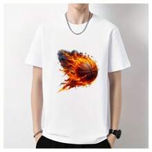 1/2/4 件火焰篮球热转印贴纸，卡通图案熨烫贴片，防水可洗热压服装装饰 - 彩色 - 查看 6