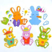 5 Pieces Classic Easter Bunny DIY Decorative Hanging Decorations, Self-Adhesive Foam Bunny Shape Stickers, Party Decorations For DIY Lovers, Holiday Decorating Craft Kits, Easter Craft Projects, Make Easter Themed Cards, Parties, Classroom Decorations, Can Also Be Pasted On Windows, Doors, And Other Places, Home Decorations