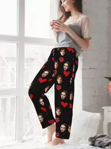 Customized Funny Pajama Pants For Women - Soft, Cozy, Personalized Pjs With Photo & Text, Unique Christmas, Birthday, Holiday Gift For Her, Easy Comfort, Fall/Winter - Multicolor - View 8