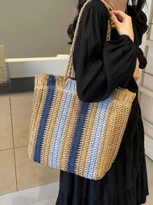Large Capacity Woven Tote Bag For Women