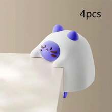 4 bucăți/Set Apărătoare de colț din silicon cu desene animate - Autocolante moi pentru bare de protecție pentru mobilă, mese și ferestre cu protecție învelită a marginilor, în culorile galben, alb și albastru