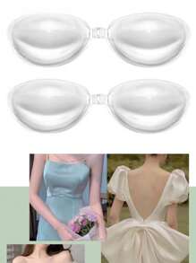 1 zestaw grubych przezroczystych wkładek samoprzylepnych do biustonosza, niewidoczne silikonowe wkładki do biustonosza bez ramiączek do sukienek z głębokim dekoltem, do użytku latem