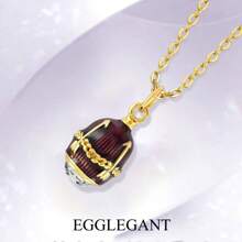 EGGLEGANT 1 pieza Delicado colgante de huevo esmaltado, collar con colgante simple, joyería para mujeres para uso diario, regalo de Pascua o aniversario