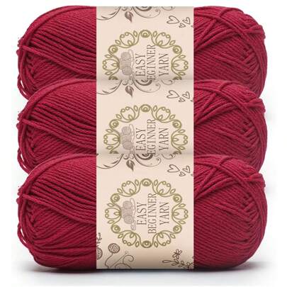 3 件套莫兰迪色亚克力纱线套装 - 4 层柔软针织和钩针用品，非常适合制作毛毯、衣服、手提袋、拖鞋 - 多种颜色可选，每件 50 克，手工必需品 | 柔和纱线套装 | 多用途