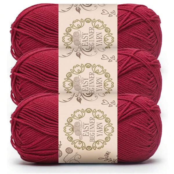 Conjunto de 3 fios acrílicos Morandi - Suprimentos macios para tricô e crochê, 4 fios, ideal para fazer cobertores, roupas, bolsas, chinelos - Variedade de cores, 50 g cada, itens essenciais para artesanato | Conjunto de fios suaves | Multiuso