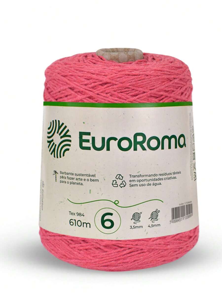 Euroroma Colored Yarn - Nº6 / 610m - Crochet/Knitting - 1070. Watermelon - View 1