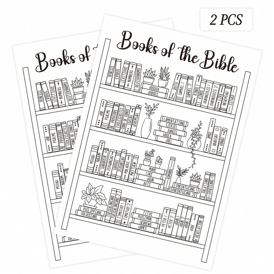 GIURKUU 2 PCS Books Of The Bible Tracker Sticker Bible Books Shelf 