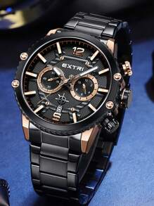 Men's Business Quartz Watch Luxury Mens Sport Wristwatch Chronograph Watches For Men Gift - Black Rose - View 1