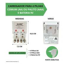 Kit 4/8 Rechargeable AA/AAA Batteries + Bivolt Fast Charger - Kit 8 Pilha AAA + Carregador - 查看 4