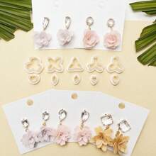 2pcs/10pcs Flower Petal Clay Cutter Molds, Used For Earring Making, 10 Shapes Geometric Flower Clay Cutters For Jewelry Making